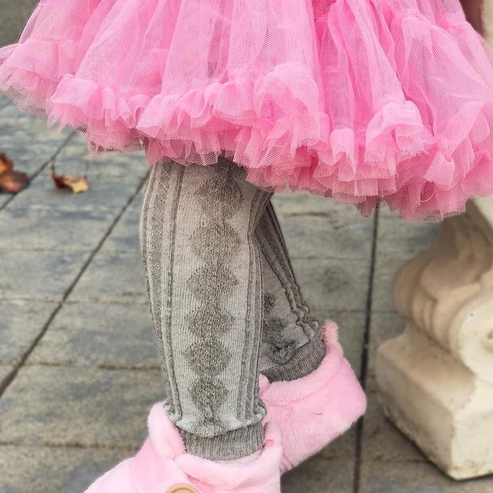 Gray Cable Knit Leg Warmers